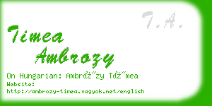 timea ambrozy business card